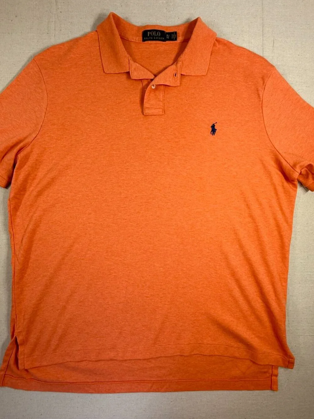 Polo Ralph Lauren Orange Polo Shirt Men's XL Short Sleeve Embroidered Logo